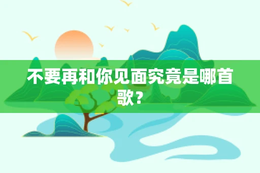 不要再和你见面究竟是哪首歌？