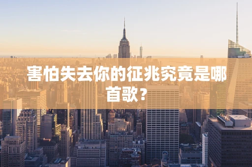 害怕失去你的征兆究竟是哪首歌？