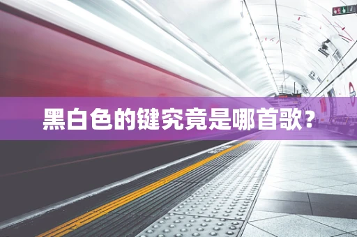 黑白色的键究竟是哪首歌？