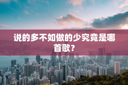 说的多不如做的少究竟是哪首歌？