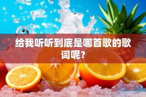 给我听听到底是哪首歌的歌词呢？