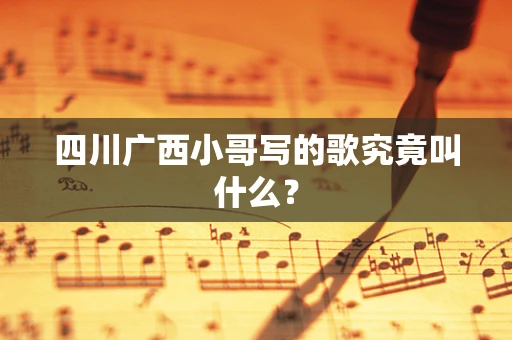 四川广西小哥写的歌究竟叫什么？