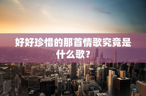 好好珍惜的那首情歌究竟是什么歌？
