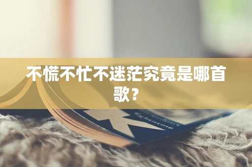 不慌不忙不迷茫究竟是哪首歌？