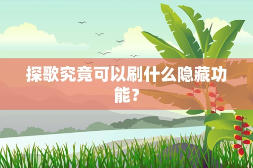 探歌究竟可以刷什么隐藏功能？