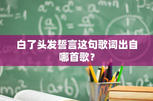 白了头发誓言这句歌词出自哪首歌？