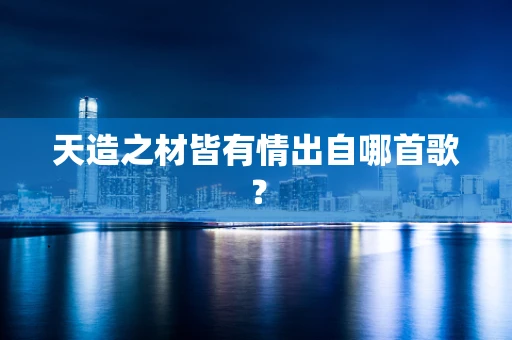 天造之材皆有情出自哪首歌？