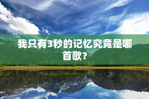 我只有3秒的记忆究竟是哪首歌？