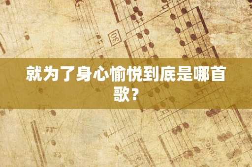 就为了身心愉悦到底是哪首歌？