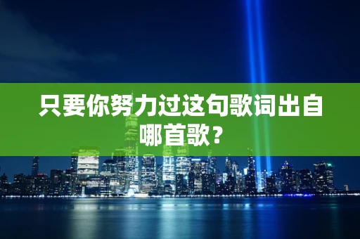 只要你努力过这句歌词出自哪首歌？