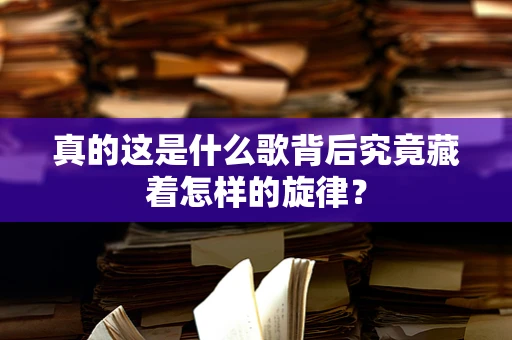 真的这是什么歌背后究竟藏着怎样的旋律？