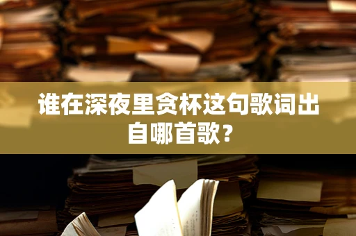 谁在深夜里贪杯这句歌词出自哪首歌？
