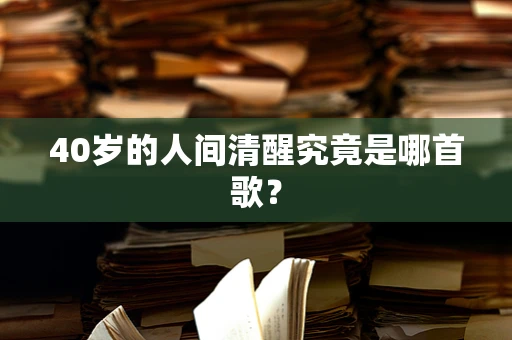 40岁的人间清醒究竟是哪首歌？