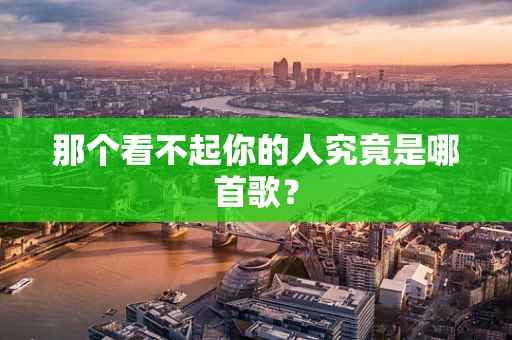 那个看不起你的人究竟是哪首歌？