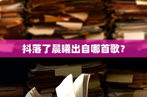 抖落了晨曦出自哪首歌？