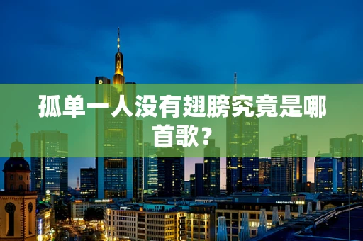 孤单一人没有翅膀究竟是哪首歌？