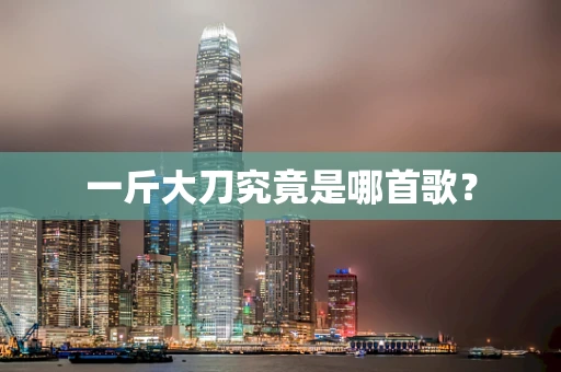 一斤大刀究竟是哪首歌？