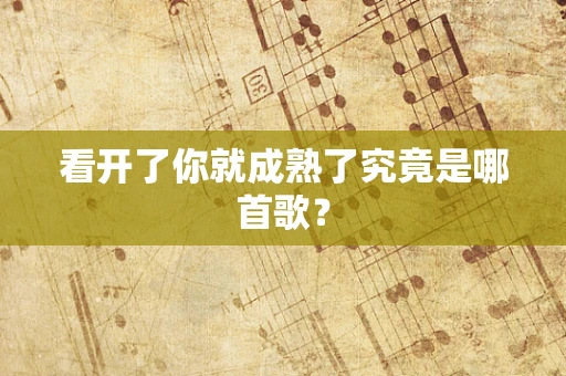 看开了你就成熟了究竟是哪首歌？