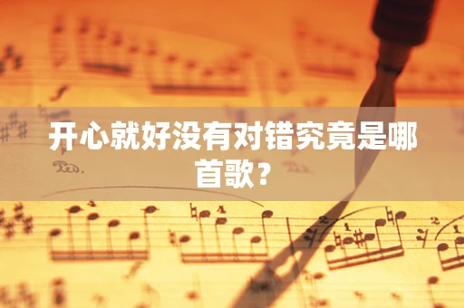 开心就好没有对错究竟是哪首歌？
