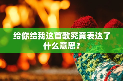 给你给我这首歌究竟表达了什么意思？