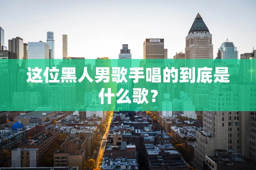 这位黑人男歌手唱的到底是什么歌？