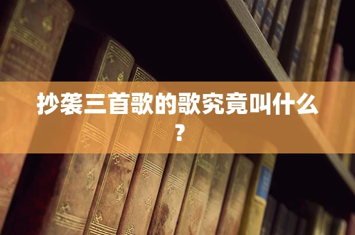 抄袭三首歌的歌究竟叫什么？