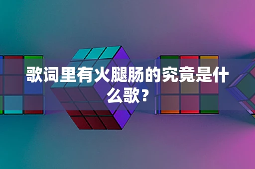 歌词里有火腿肠的究竟是什么歌？
