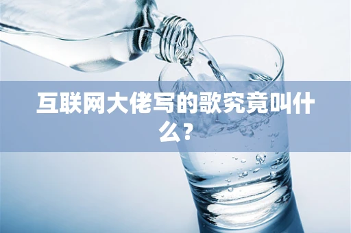 互联网大佬写的歌究竟叫什么？