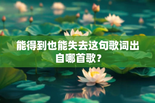 能得到也能失去这句歌词出自哪首歌？