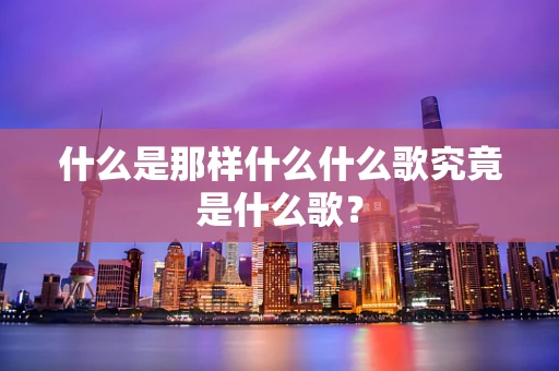 什么是那样什么什么歌究竟是什么歌？