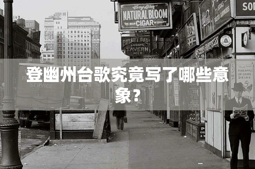 登幽州台歌究竟写了哪些意象？