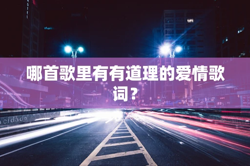 哪首歌里有有道理的爱情歌词？