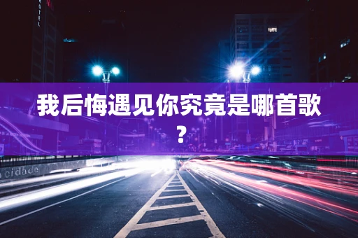 我后悔遇见你究竟是哪首歌？