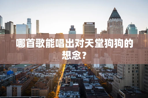 哪首歌能唱出对天堂狗狗的想念？