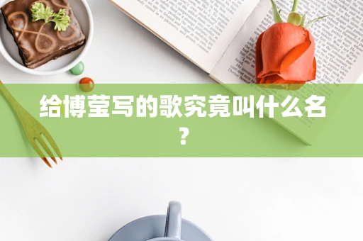 给博莹写的歌究竟叫什么名？