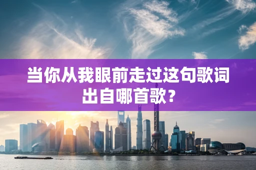 当你从我眼前走过这句歌词出自哪首歌？