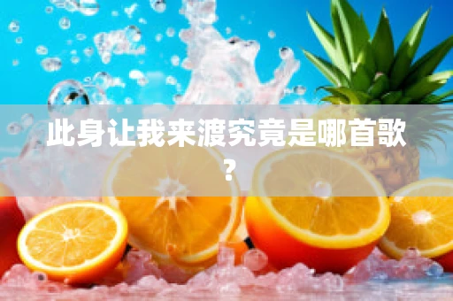 此身让我来渡究竟是哪首歌？