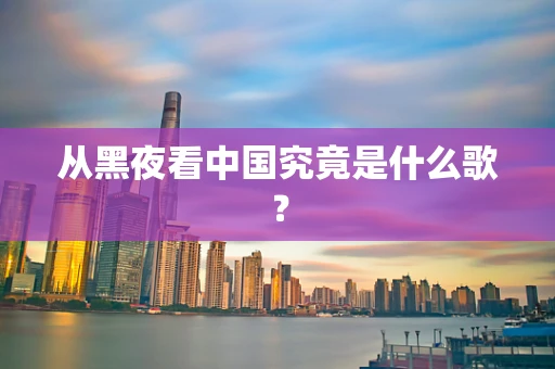 从黑夜看中国究竟是什么歌？