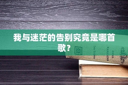 我与迷茫的告别究竟是哪首歌？