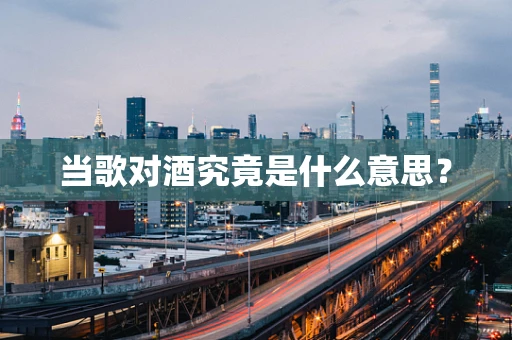 当歌对酒究竟是什么意思？