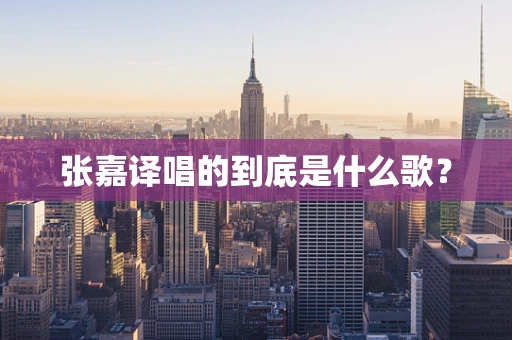 张嘉译唱的到底是什么歌？