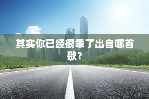 其实你已经很乖了出自哪首歌？