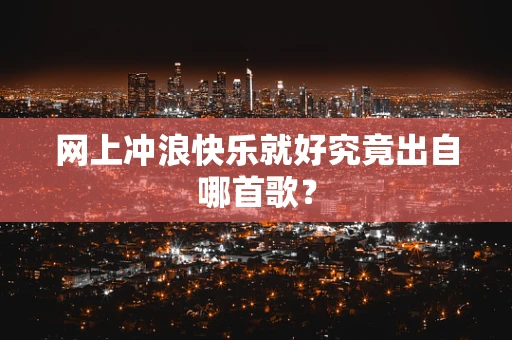 网上冲浪快乐就好究竟出自哪首歌？