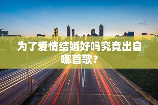 为了爱情结婚好吗究竟出自哪首歌？