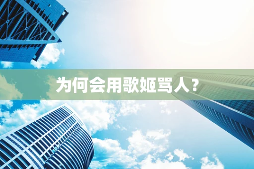 为何会用歌姬骂人？